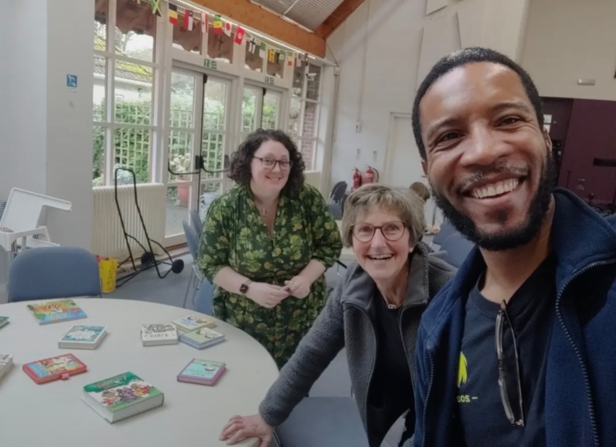 Messy Church volunteers Silas, Charlotte and Helen